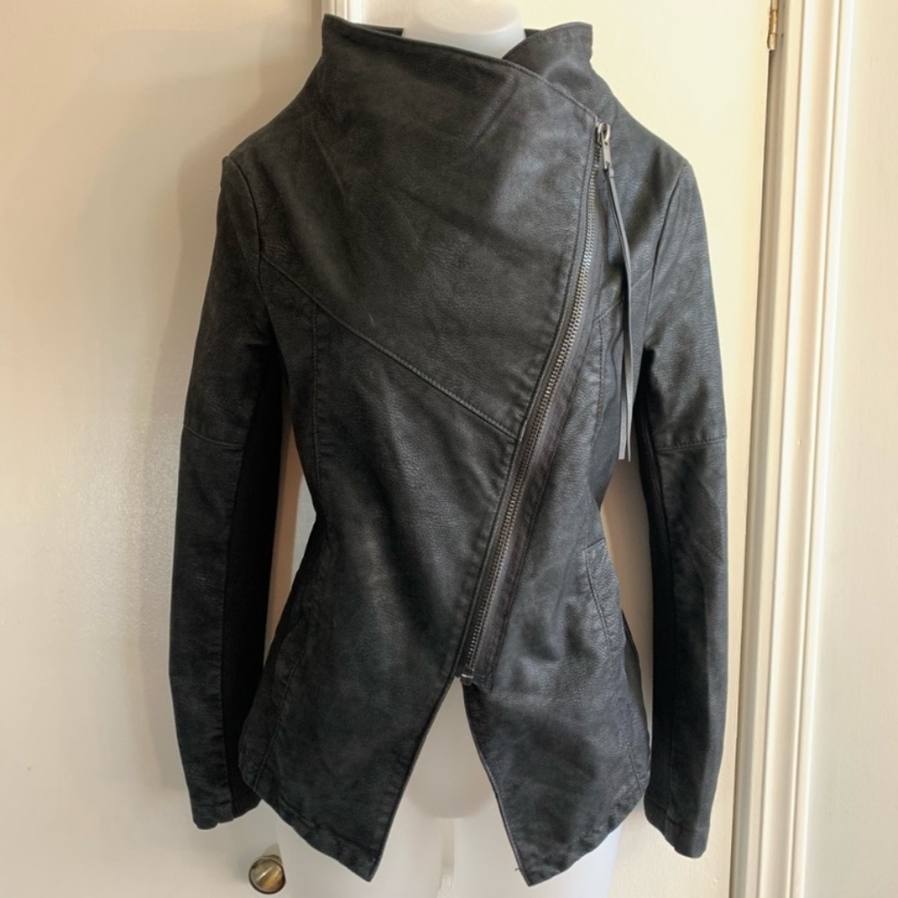 Faux Leather Soft Biker Jacket